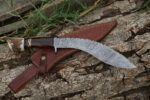 Heavy-Duty Kukri Knife with Wooden & Stag Horn Handle – Perfect for Outdoor & Tactical Use
