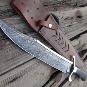20" Damascus Steel Survival Knife - Handmade machete knife with micarta handle
