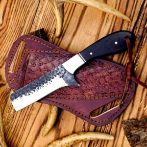 1095 traditional cowboy knife with pancake leather sheath